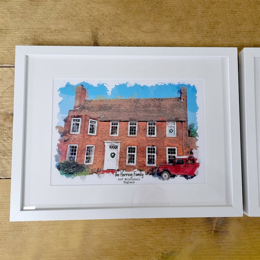 Watercolour House Print – Personalised New Home Illustration