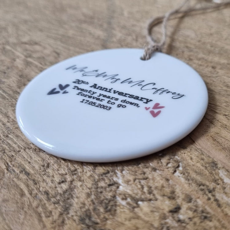 Personalised 20th Anniversary Keepsake – China Anniversary Gift for Wife