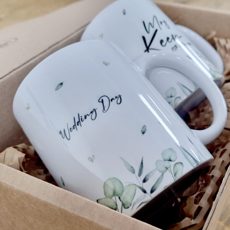 Personalised Mr & Mrs Mug Set – Wedding, Engagement & Anniversary Gift