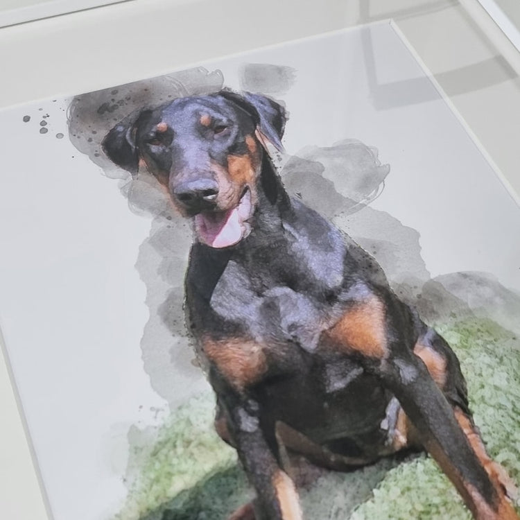 Watercolour Pet Portrait – Personalised Dog & Pet Memorial Gift