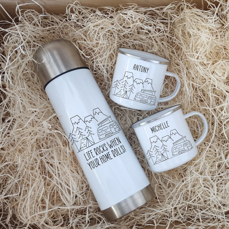Personalised Motorhome Mug Set – Campervan & Camping Gift