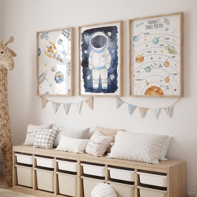 Personalised Solar System Prints – Children’s Galaxy & Space Wall Art