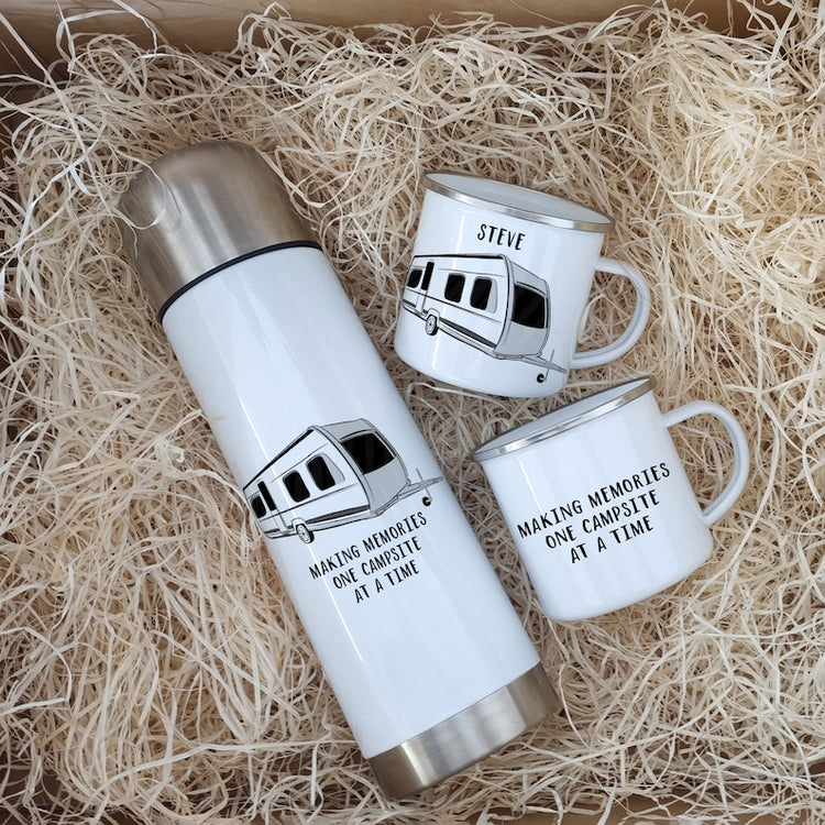 Personalised Motorhome Mug & Flask Set – NC500 & Caravan Gift