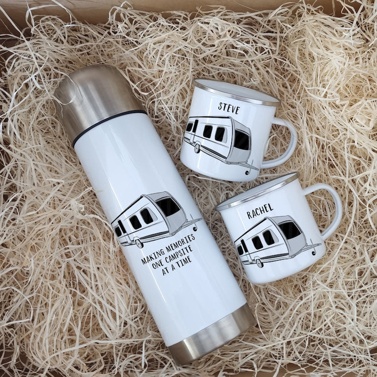 Personalised Motorhome Mug & Flask Set – NC500 & Caravan Gift