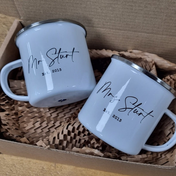 10 Year Anniversary Flask & Cup Set – Personalised Tin Years Gift