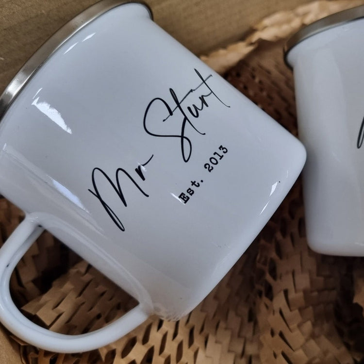 10 Year Anniversary Flask & Cup Set – Personalised Tin Years Gift