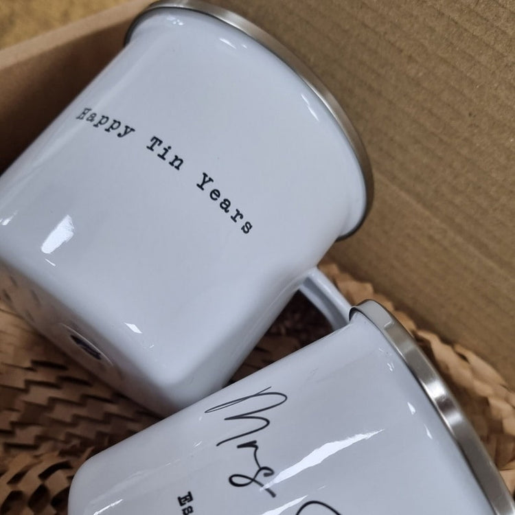 10 Year Anniversary Flask & Cup Set – Personalised Tin Years Gift