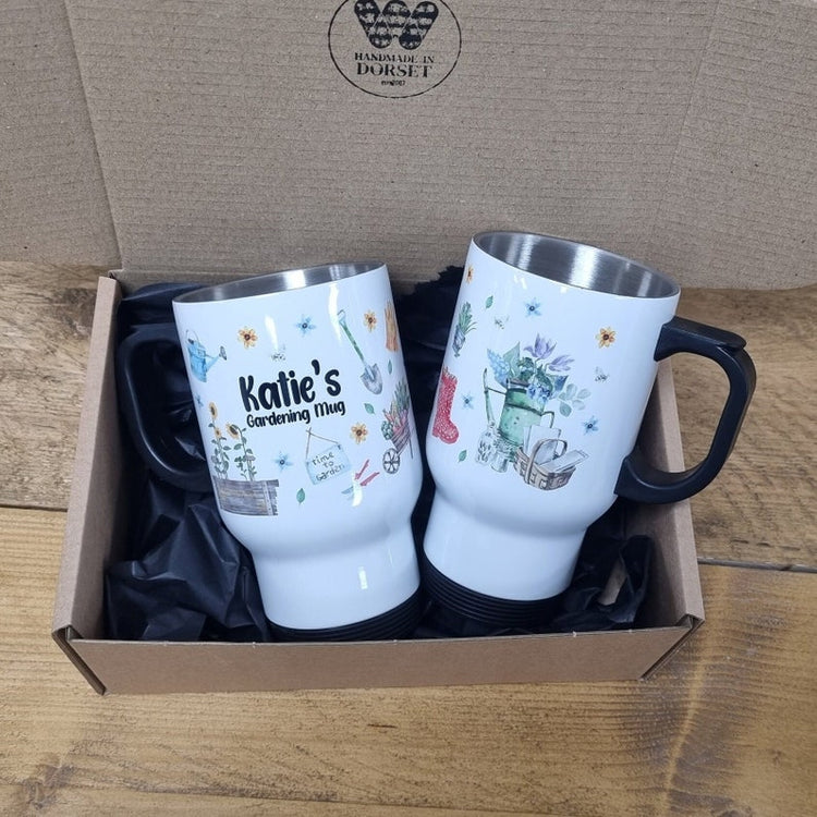 Personalised Allotment Thermal Travel Mug – Gardener & Home Grower Gift