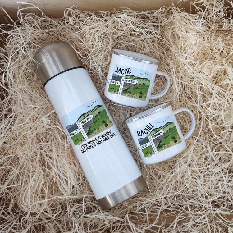 Personalised Walkers Mug & Flask Set – Hiking & Trail Walking Gift