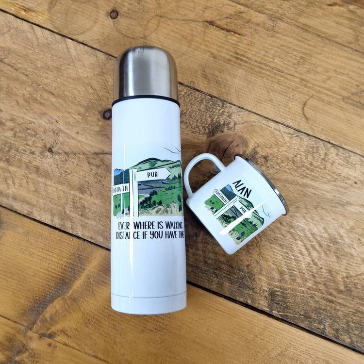 Personalised Walkers Mug & Flask Set – Hiking & Trail Walking Gift