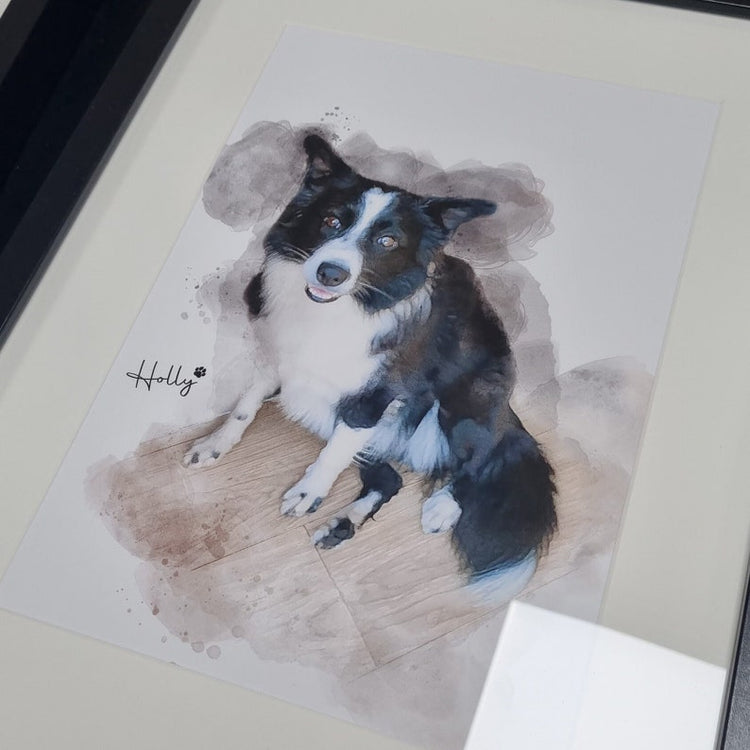 Personalised Pet Portrait – Watercolour Dog & Cat Digital Print