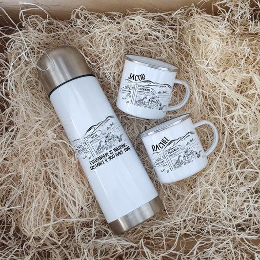 Personalised Walkers Mug & Flask Set – Hiking & Countryside Gift