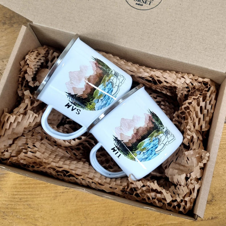 Personalised Walkers Mug & Flask Set – Hiking & Trail Gift for Couples