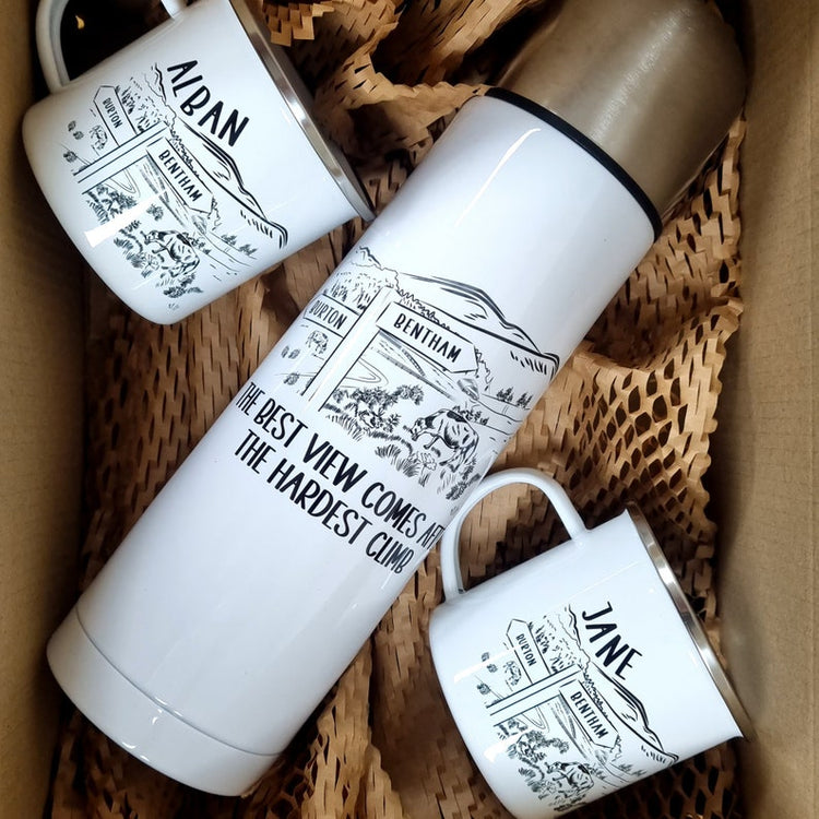 Personalised Walkers Mug & Flask Set – Hiking & Countryside Gift