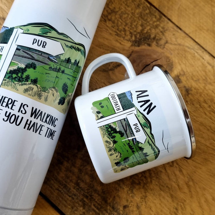 Personalised Walkers Mug & Flask Set – Hiking & Trail Walking Gift