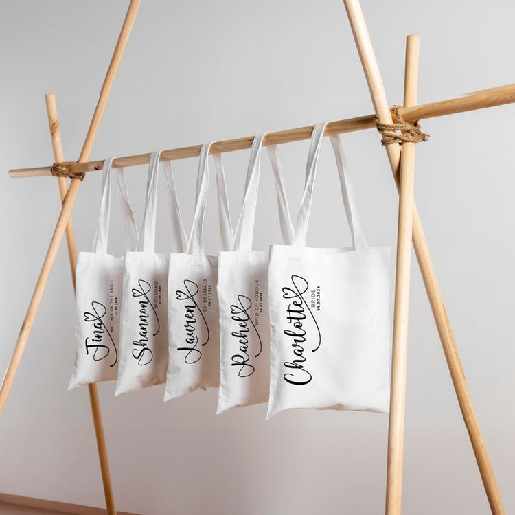 Personalised Bridal Party Bags – Team Bride Hen Party & Wedding Tote Gifts