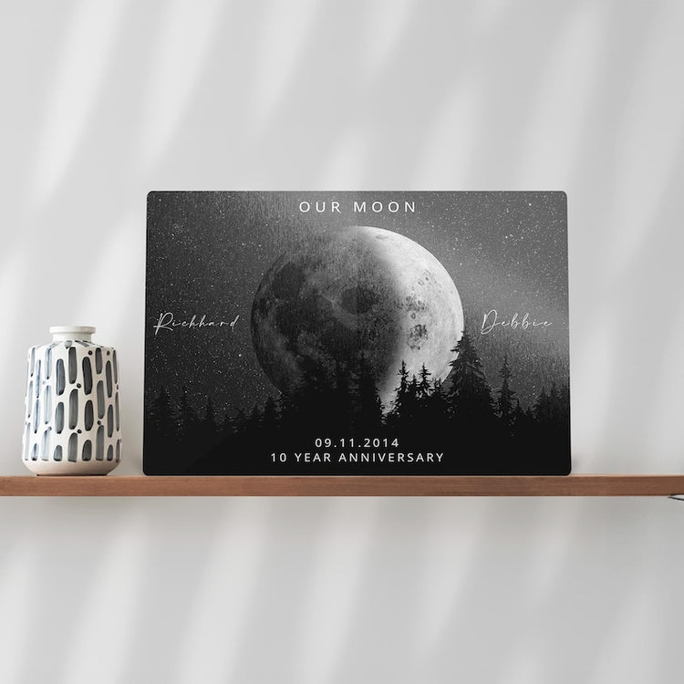 10 Year Anniversary Moon Phase Print – Personalised Tin Years Gift