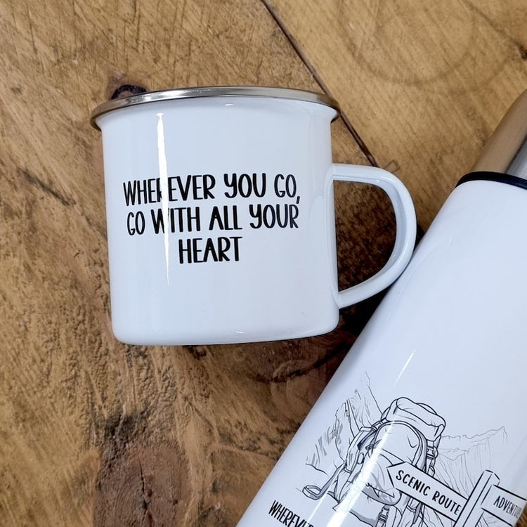 Hiking & Mountain Gift - Personalised Walkers Mug & Flask Set