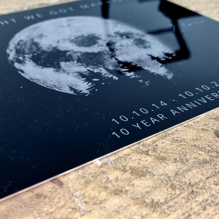 10 Year Anniversary Moon Phase Print – Personalised Tin Years Gift