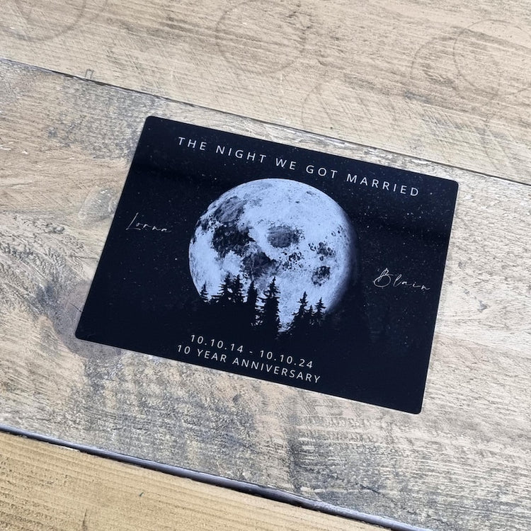 10 Year Anniversary Moon Phase Print – Personalised Tin Years Gift