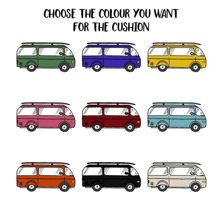 Personalised Campervan Cushion – Motorhome Gift & Home Décor Idea