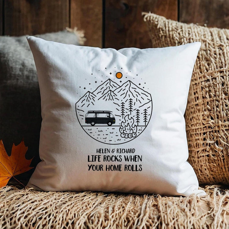 Personalised Campervan Cushion – Motorhome Gift & Home Décor Idea