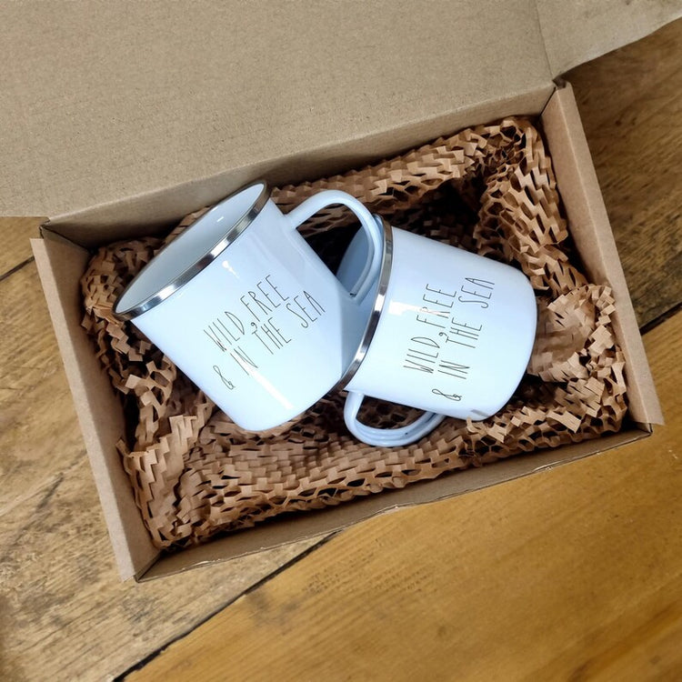 Personalised Wild Swim Couple Flask & Mug Set – Cold Water Swimming Gift