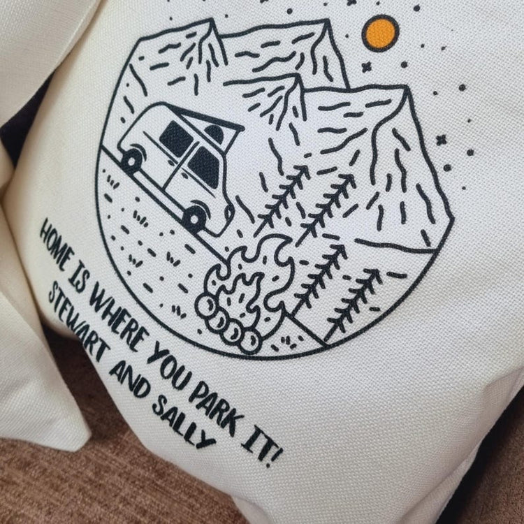 Personalised Campervan Cushion – Gift for Motorhome & Van Life Lovers