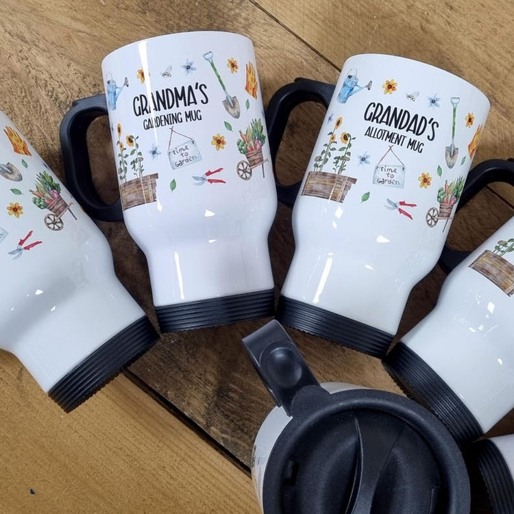 Personalised Allotment Thermal Travel Mug – Gardener & Home Grower Gift