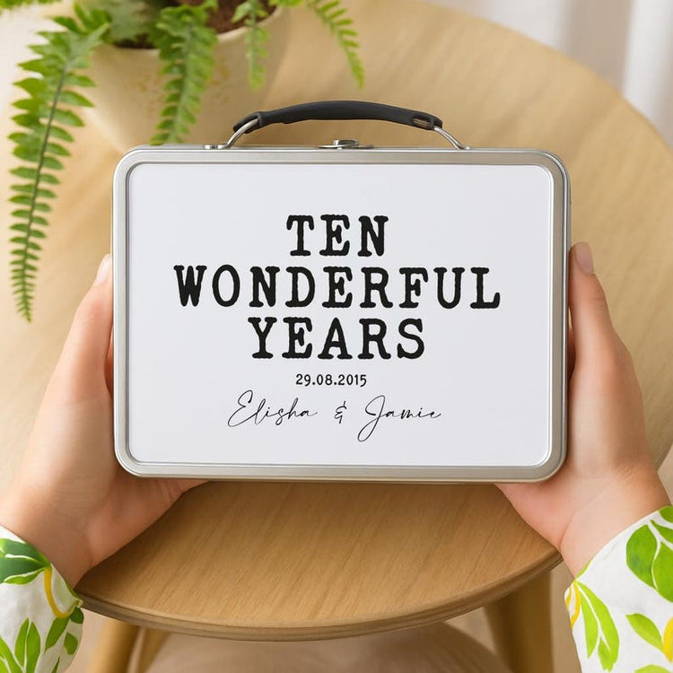 10th Anniversary Tin Keepsake – Personalised Gift for Couple