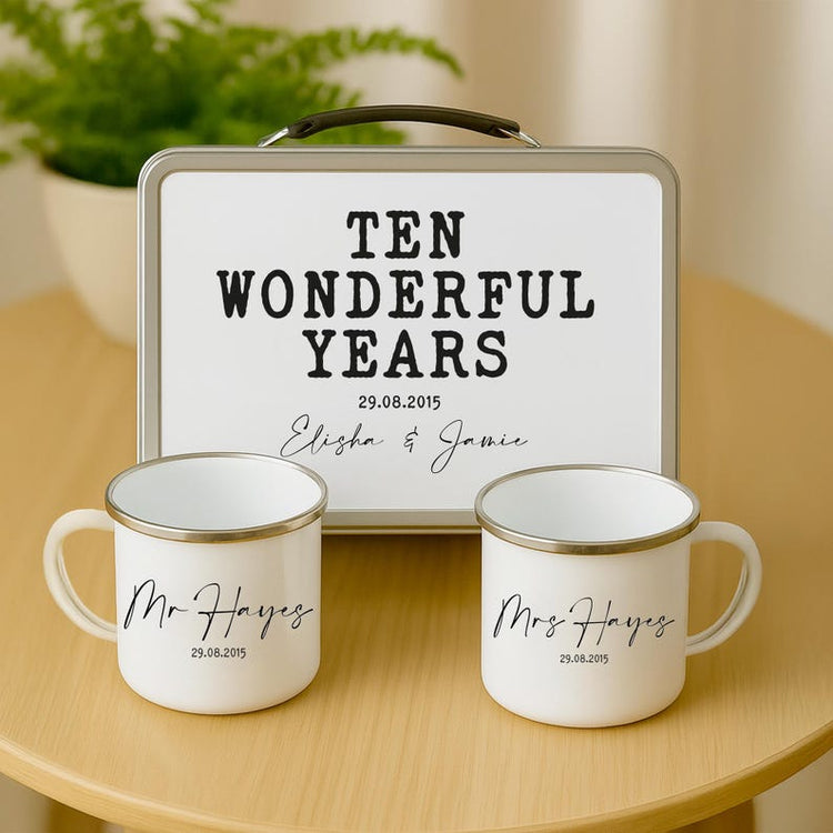 10th Anniversary Tin Keepsake – Personalised Gift for Couple