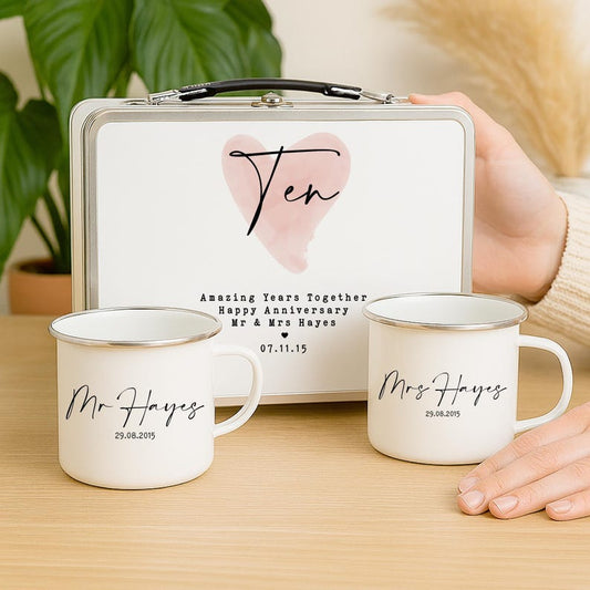Personalised 10 Year Anniversary Tin – Custom Wedding Anniversary Gift