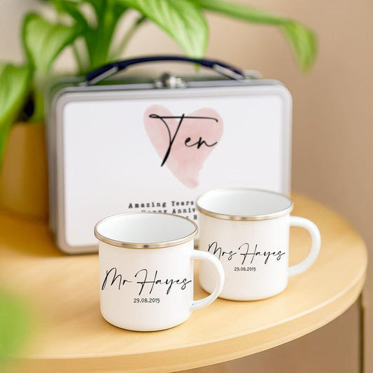 Personalised 10 Year Anniversary Tin – Custom Wedding Anniversary Gift