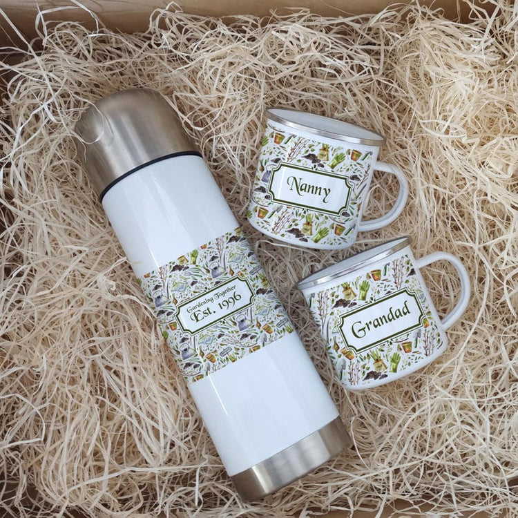 Personalised Gardening Mug & Flask Set – Gift for Garden Lovers