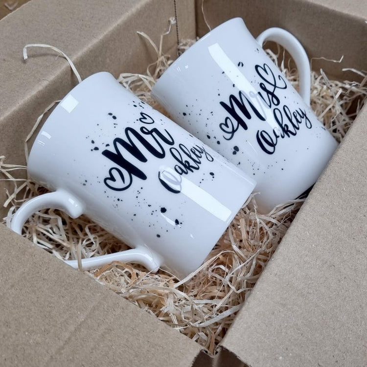 Mr & Mrs Mugs – 20th Wedding Anniversary Bone China Gift Set