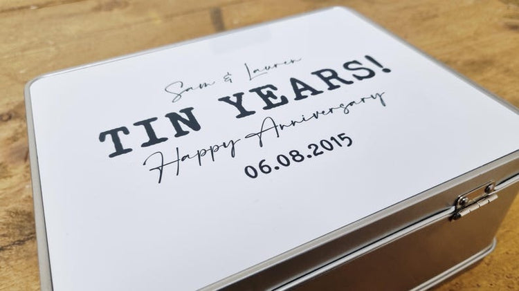 10 Year Anniversary Tin – Personalised Custom Gift for Couple