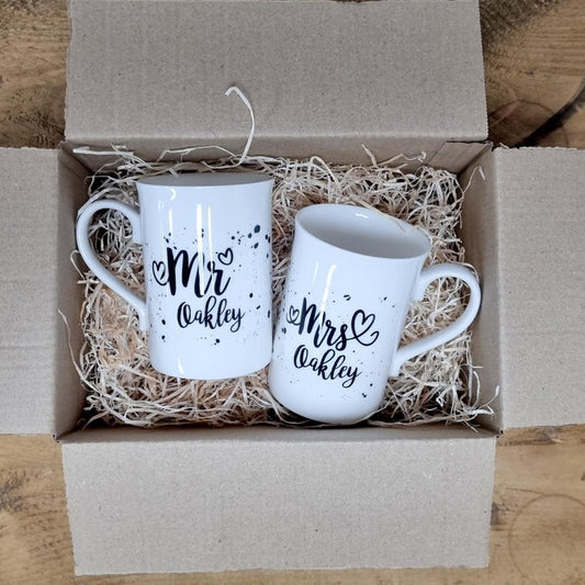 Mr & Mrs Mugs – 20th Wedding Anniversary Bone China Gift Set