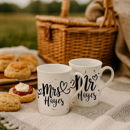 Mr & Mrs Mugs – 20th Wedding Anniversary Bone China Gift Set