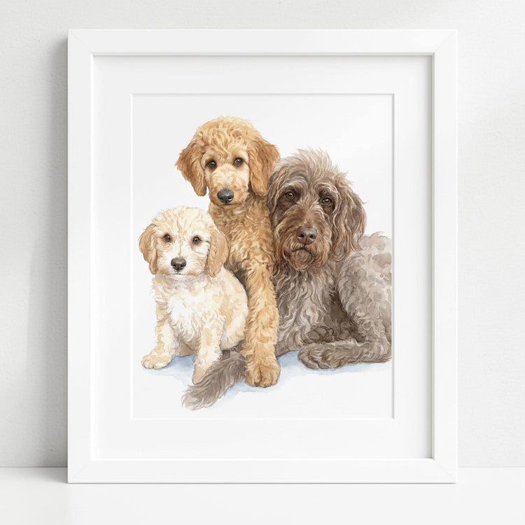 Custom Pet Portrait, Hand-Drawn Watercolor, Cat Drawing From Photo, Dog Portrait