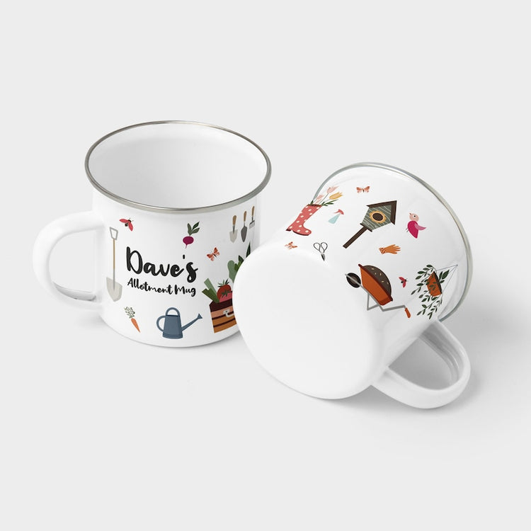 Personalised Allotment Enamel Mug – Gardener & Home Grower Gift