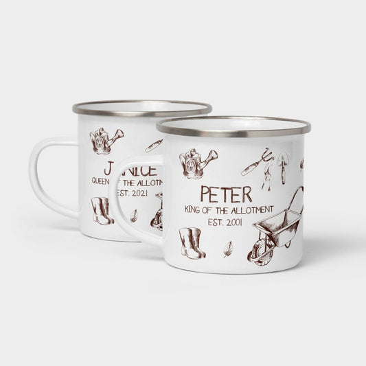 Personalised Allotment Enamel Mug – Garden & Home Grower Gift