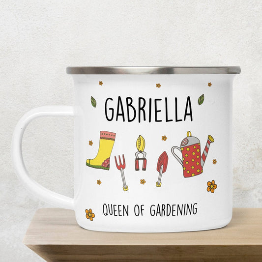 Personalised Garden Tin Mug – Gift for Gardener & Allotment Lover