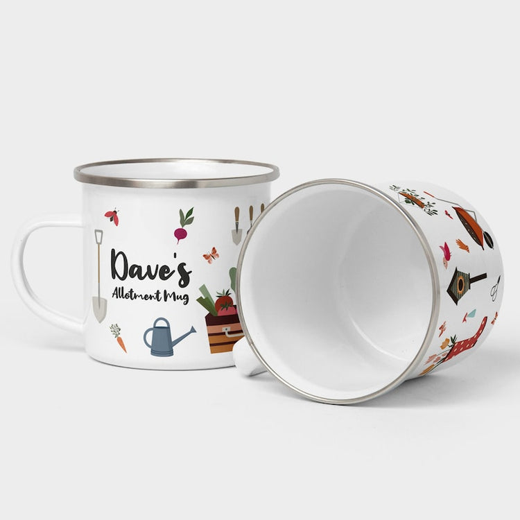 Personalised Allotment Enamel Mug – Gardener & Home Grower Gift