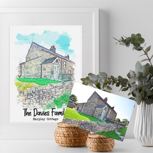 Personalised New Home Gift – Watercolour Housewarming Print