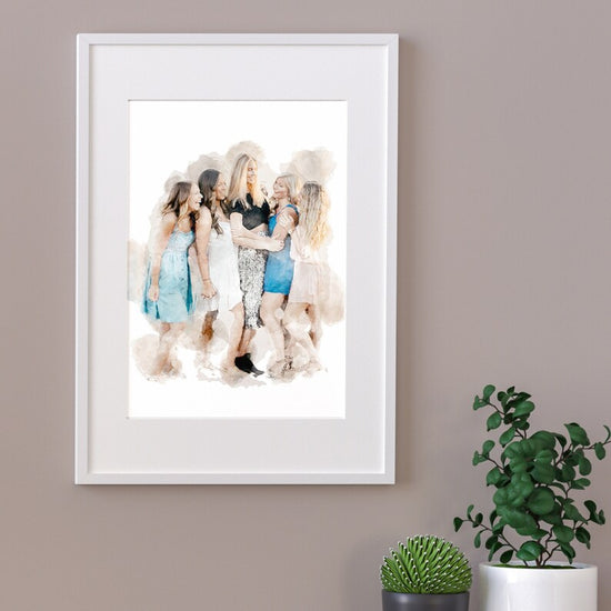 Personalised Painting from Photo – Family & Couple Watercolour Art - Wow Creative Print