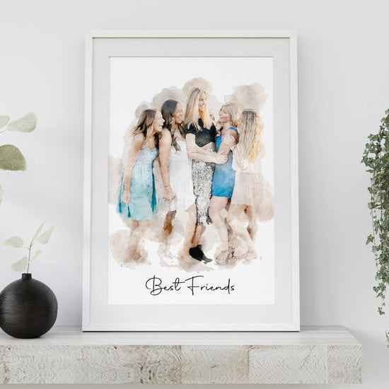 Personalised Painting from Photo – Family & Couple Watercolour Art - Wow Creative Print