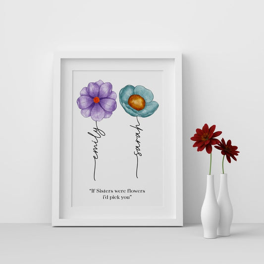 Personalised Sister Print – Birthday & Thank You Gift for Sister