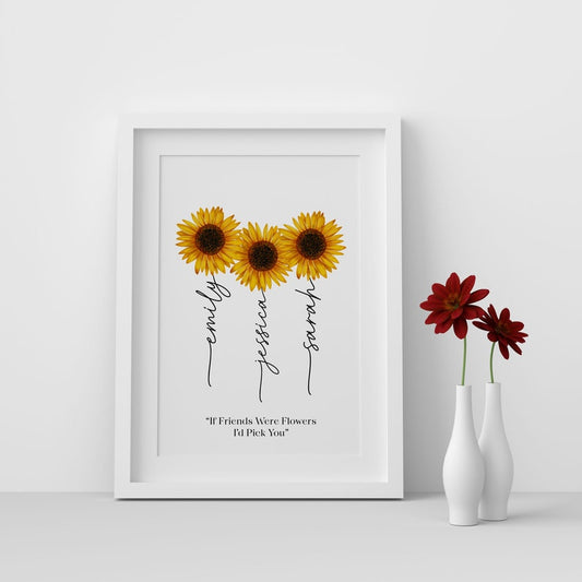 Personalised 3 Friends Print – Friendship Quote & Best Friend Gift