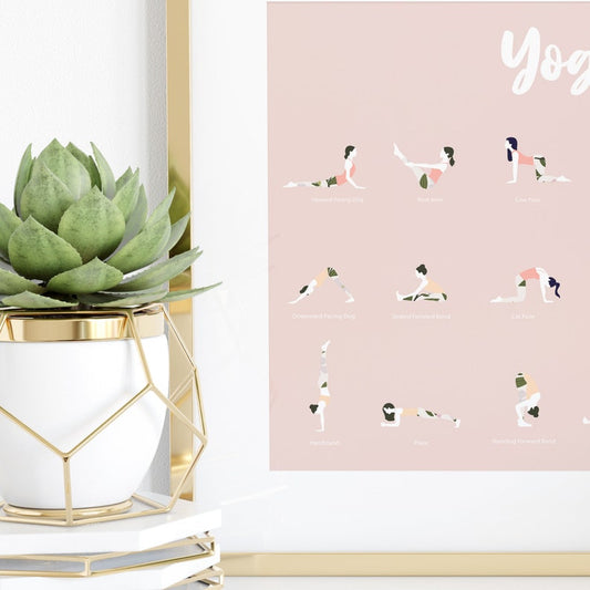 Yoga Poses Poster – Asana Wall Art & Fitness Decor for Yoga Lovers