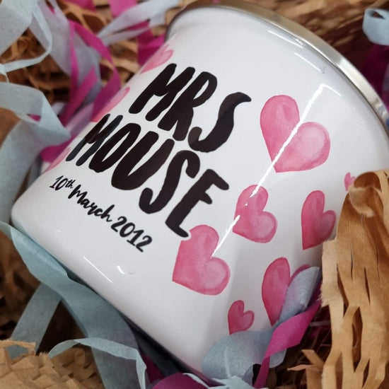 Personalised Mr & Mrs Mug Set – 10th Anniversary Gift for Couple - Wow Creative Print